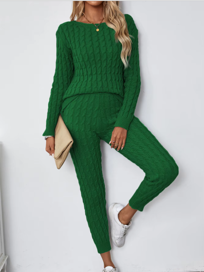 Ensemble pull et pantalon en tricot pour femmes