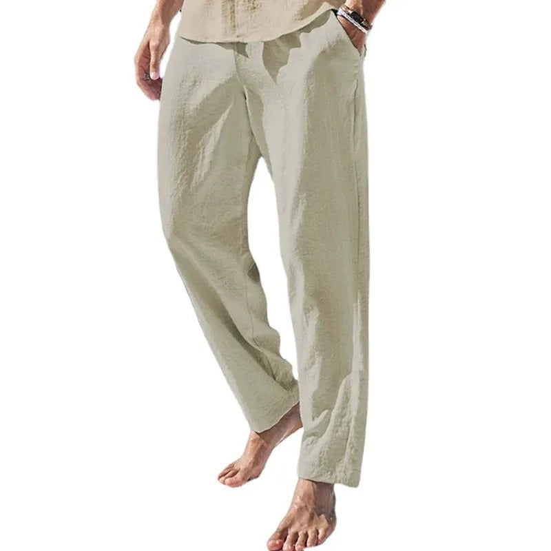 Pantalon homme en coton et lin