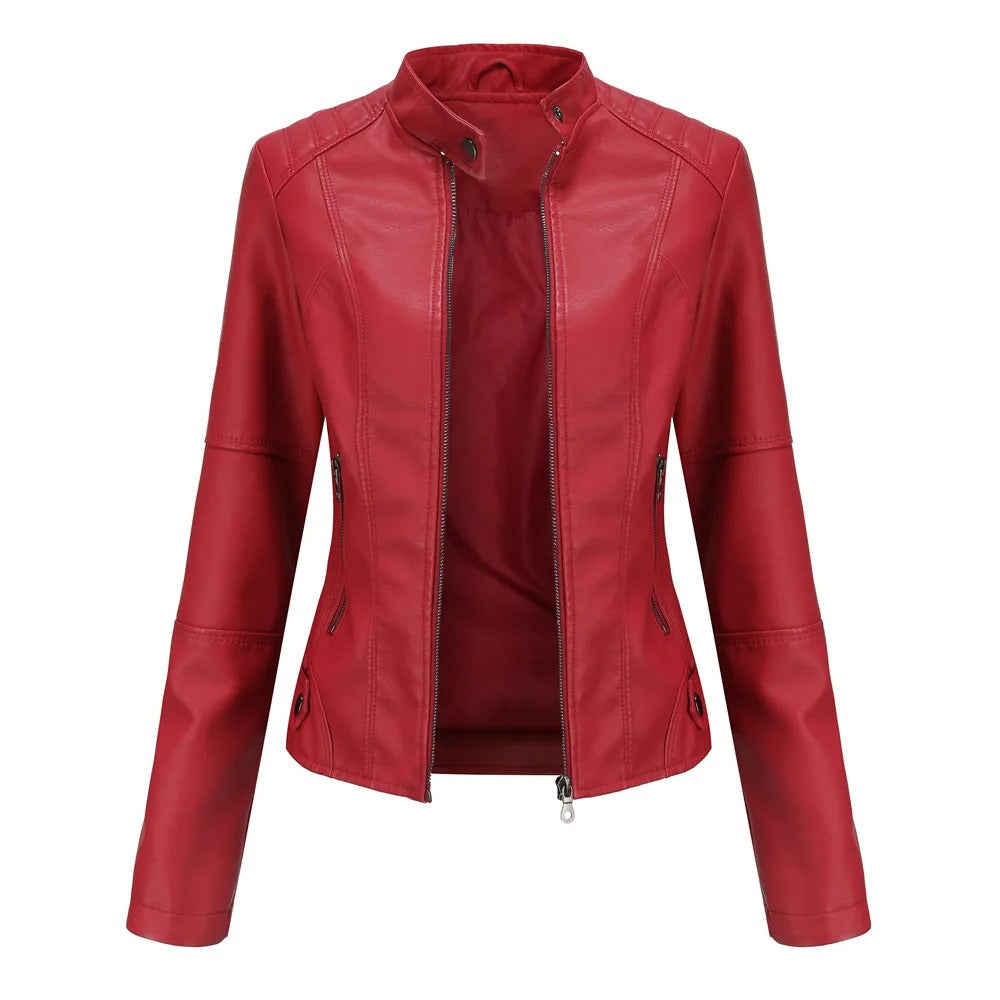 Veste de motard en cuir pour femmes