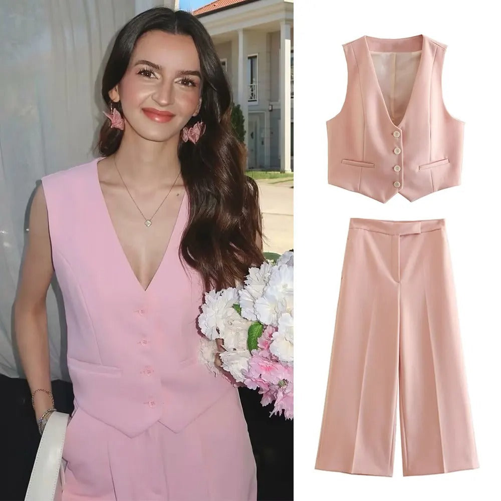 Débardeur tendance et pantalon droit élégant pour femmes