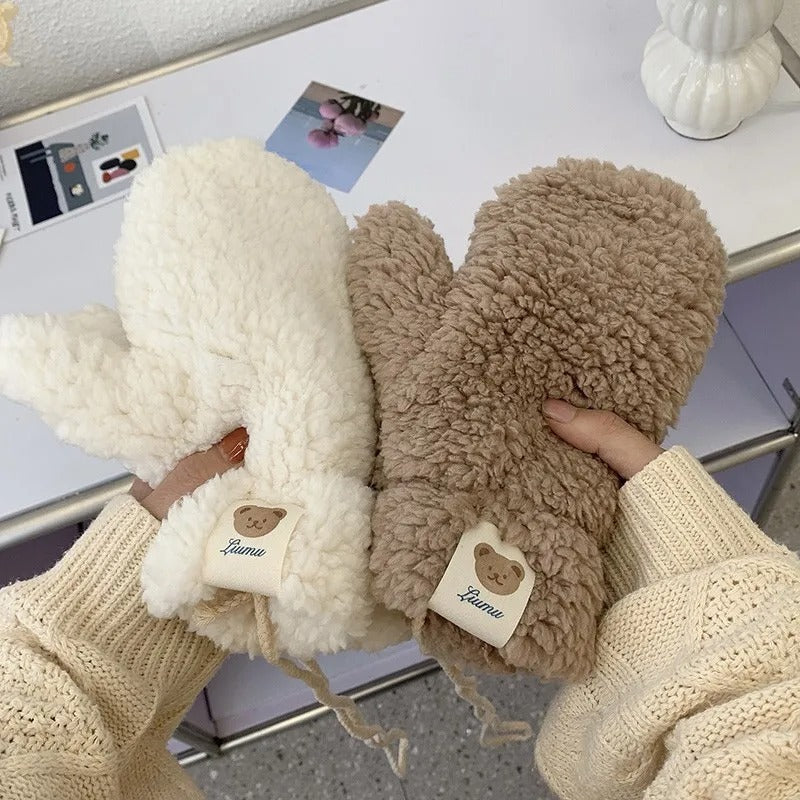 Gants chauds en peluche Kawaii