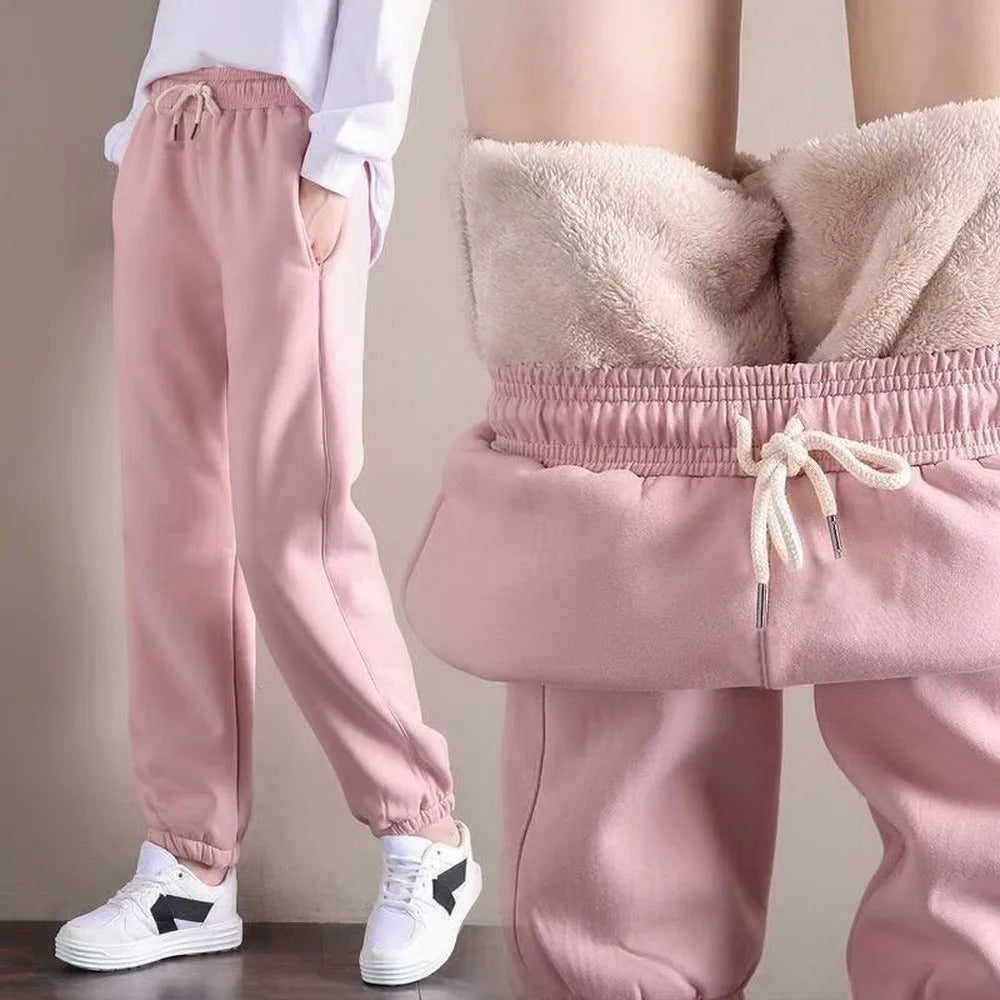 Pantalon épais doublé en polaire pour femmes