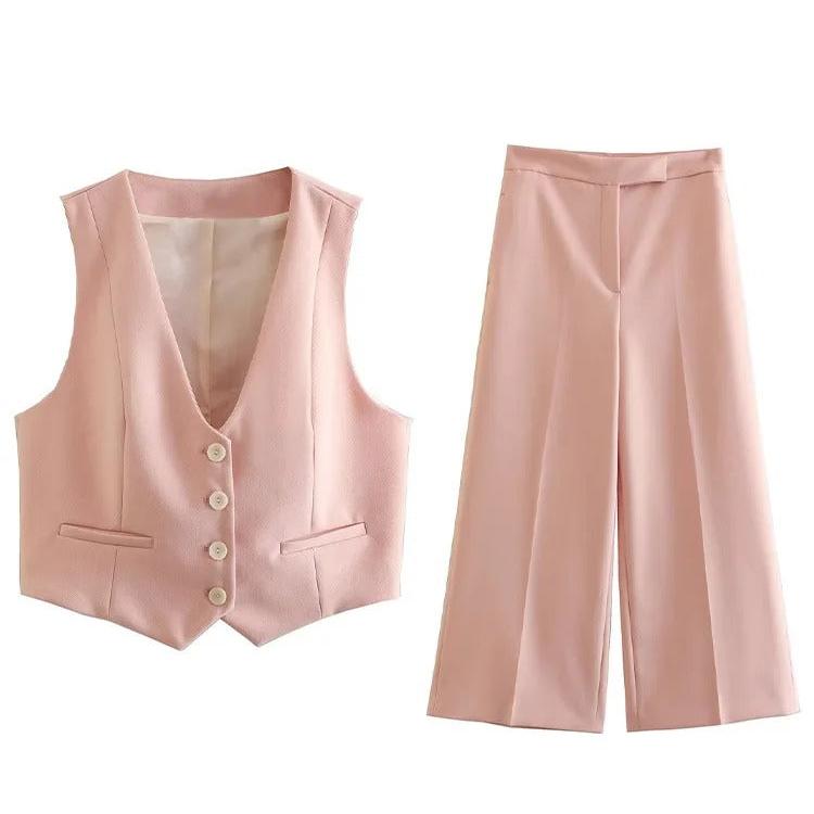 Débardeur tendance et pantalon droit élégant pour femmes