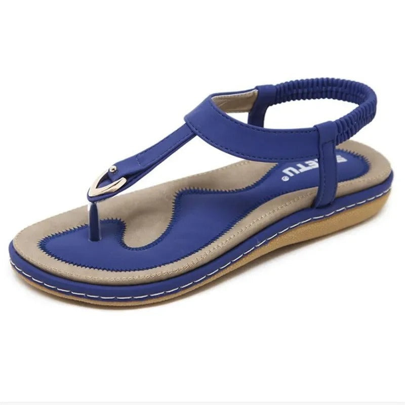 Sandales plates à lanières élastiques pour femmes