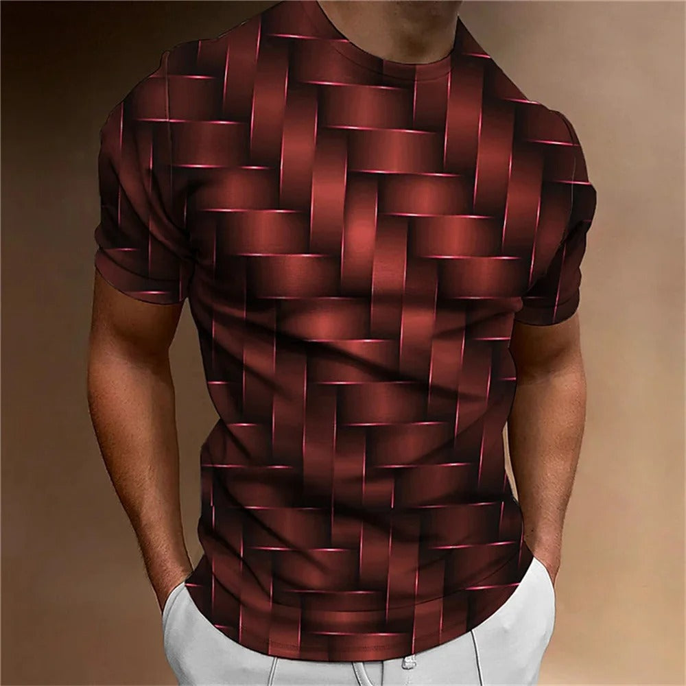 T-shirt homme imprimé 3D géométrique