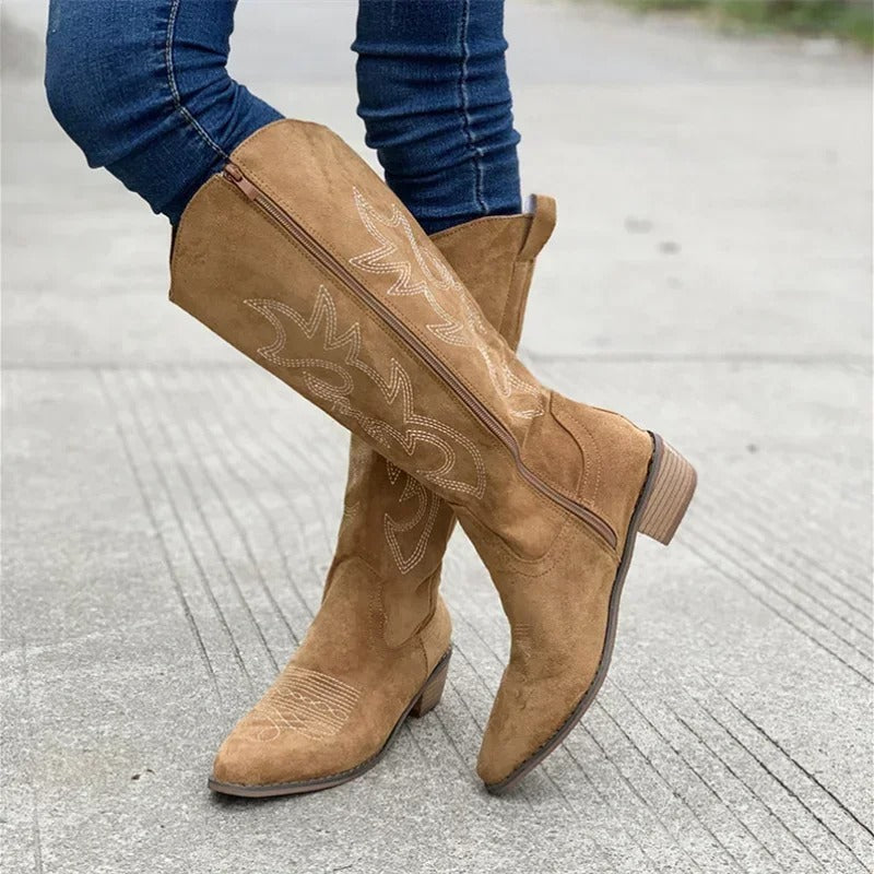 Bottes de cow-boy western brodées pour femmes