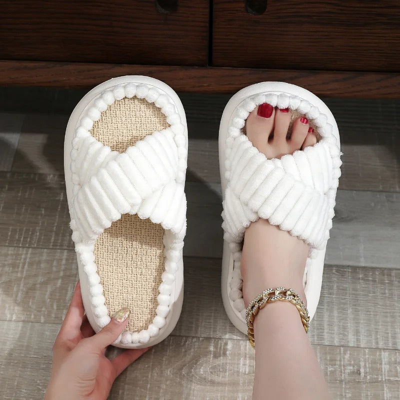 Chaussons de salle de bain antidérapants à bout ouvert