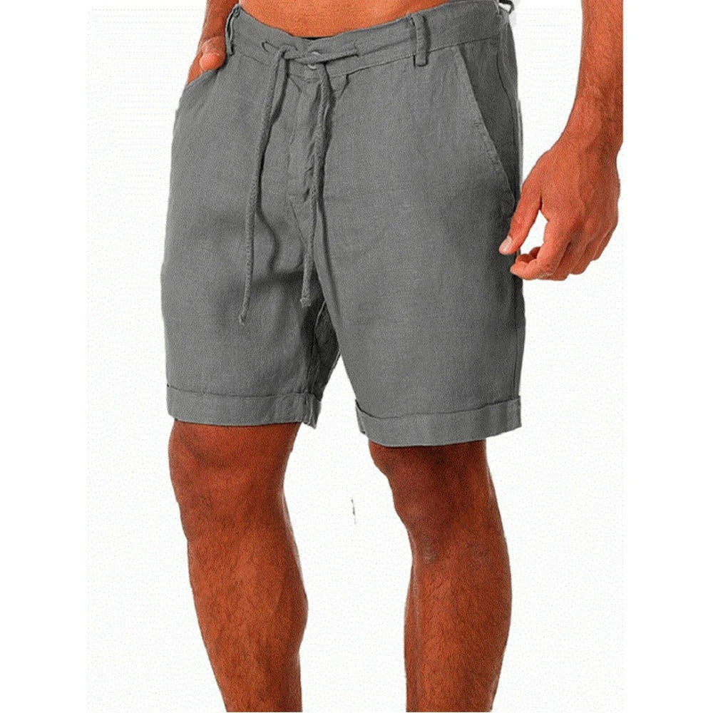 Shorts en coton et lin pour hommes