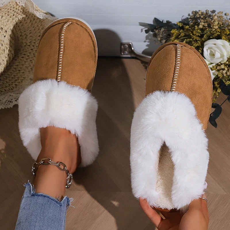 Chaussons d'intérieur en peluche pour femmes