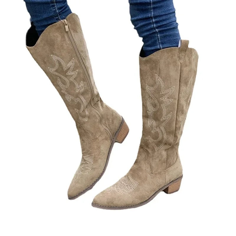 Bottes de cow-boy western brodées pour femmes