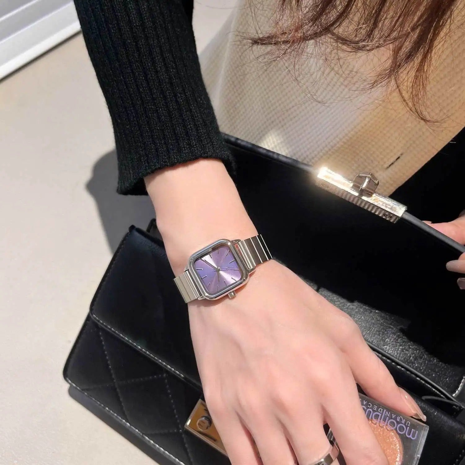 Montre de ceinture en acier de luxe pour femmes