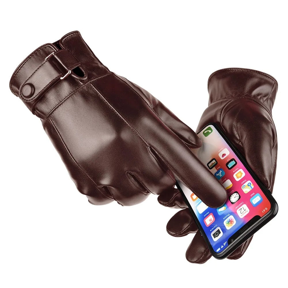 Gants d'hiver en cuir pour hommes