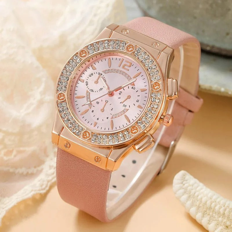 Montre de luxe en strass (2 pièces)