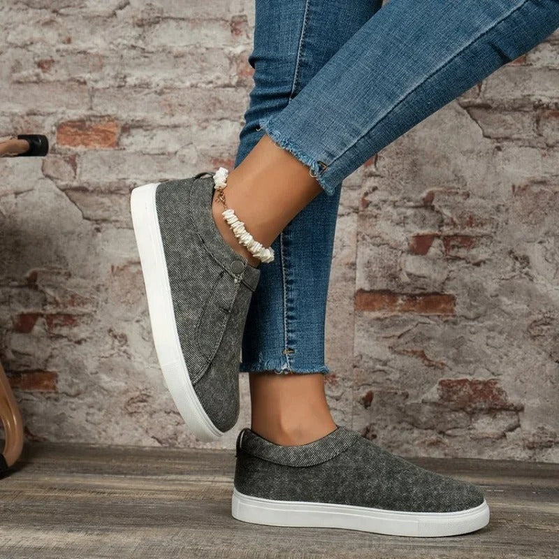 Chaussures plates en toile pour femmes