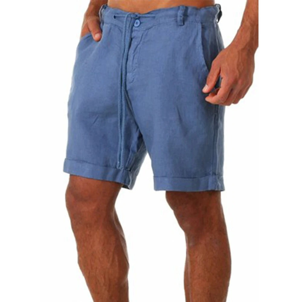 Shorts en coton et lin pour hommes