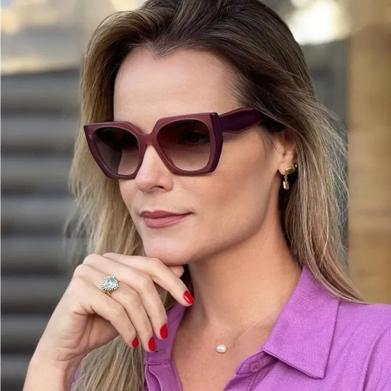 Lunettes de soleil rondes à œil de chat