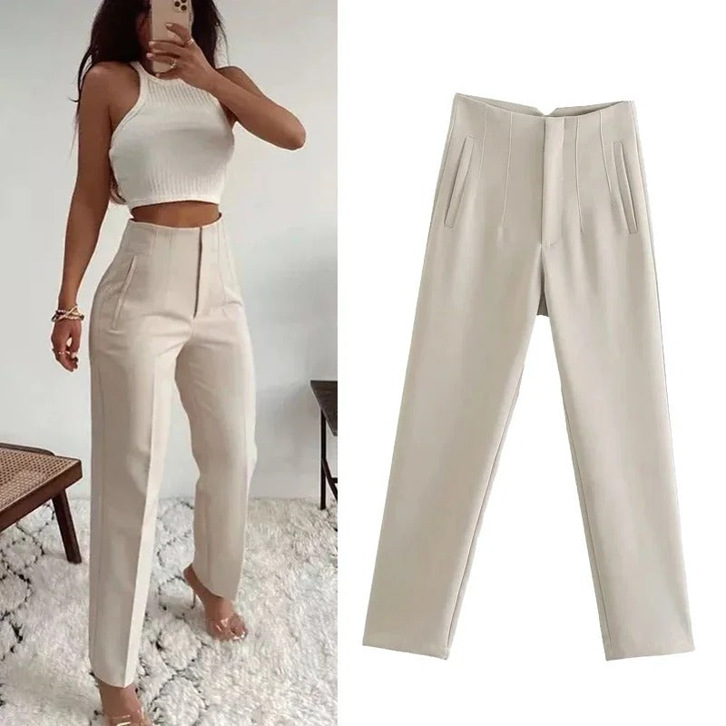 Pantalon taille haute pour femmes