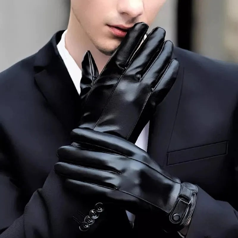 Gants d'hiver en cuir pour hommes