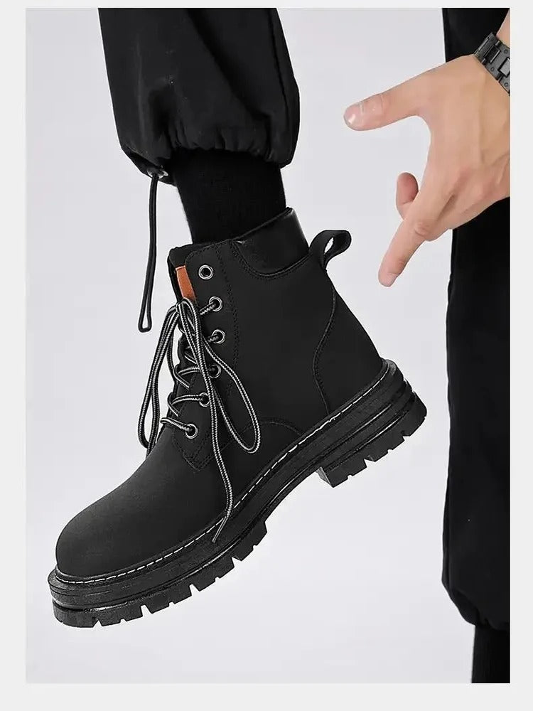 Bottes en cuir rétro pour hommes