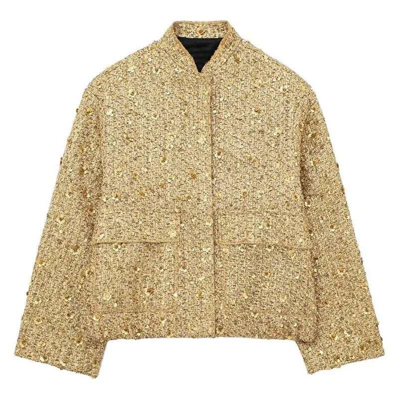 Gold Loose Veste décontractée pour femme
