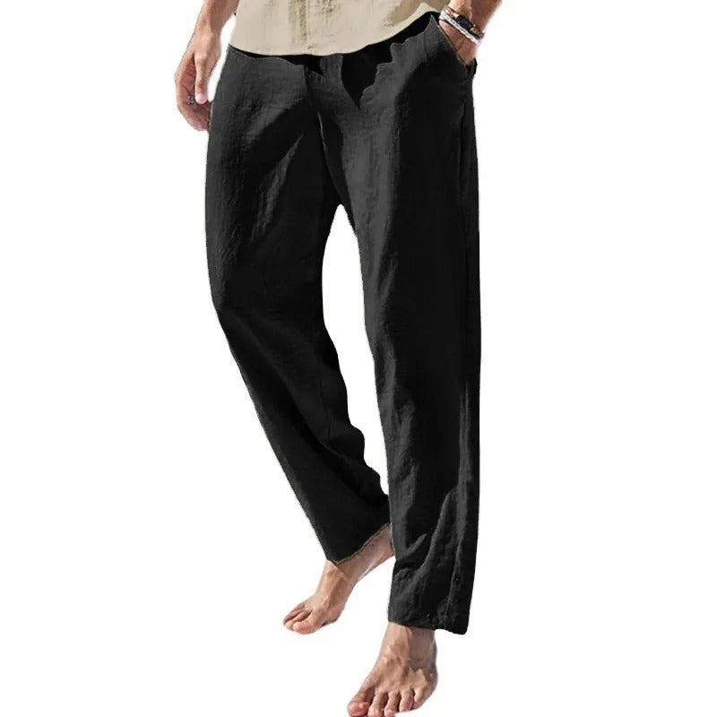 Pantalon homme en coton et lin