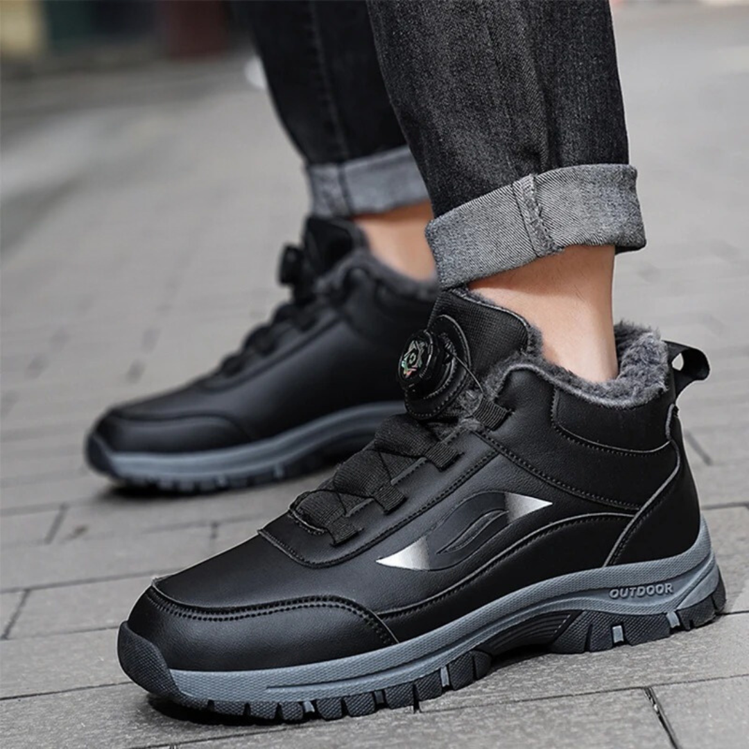 Bottines imperméables à fond plat en peluche