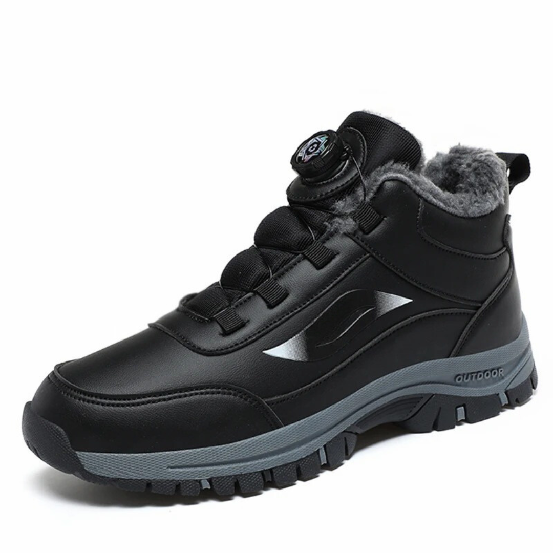 Bottines imperméables à fond plat en peluche