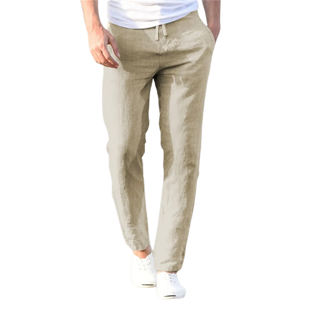 Pantalon homme en coton et lin