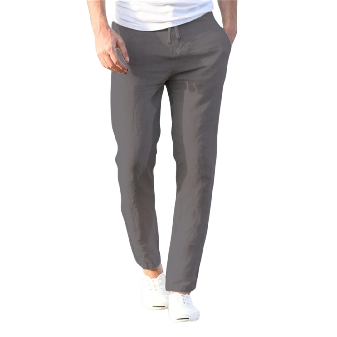 Pantalon homme en coton et lin