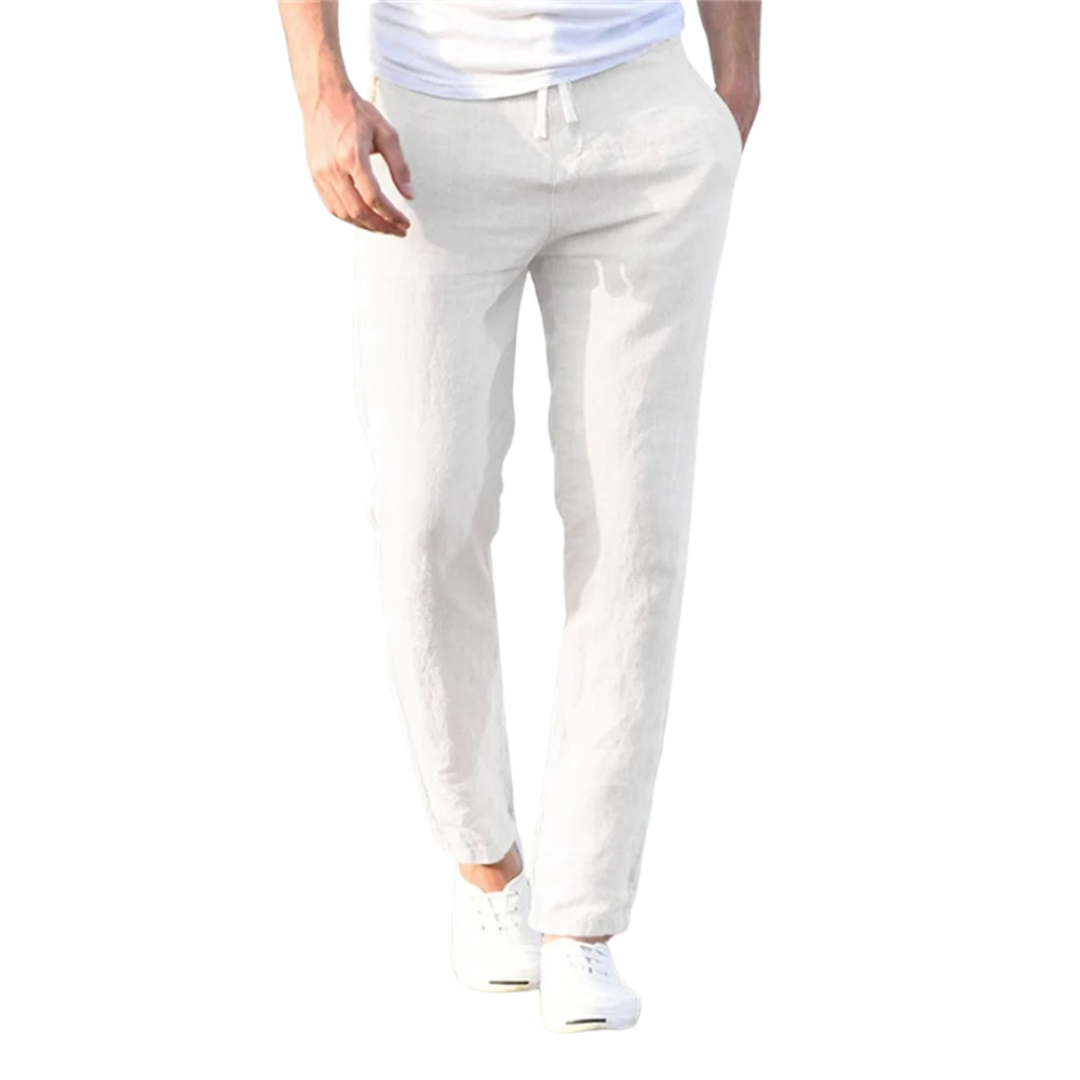 Pantalon homme en coton et lin