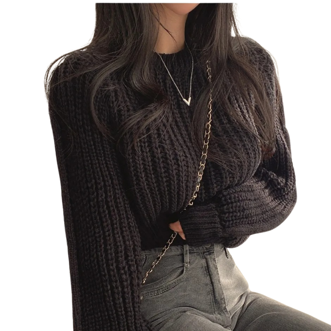 Løs strikket genser for kvinner