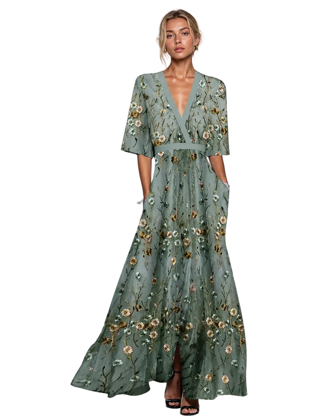 Robe Longue Fleurie pour Femmes Chic