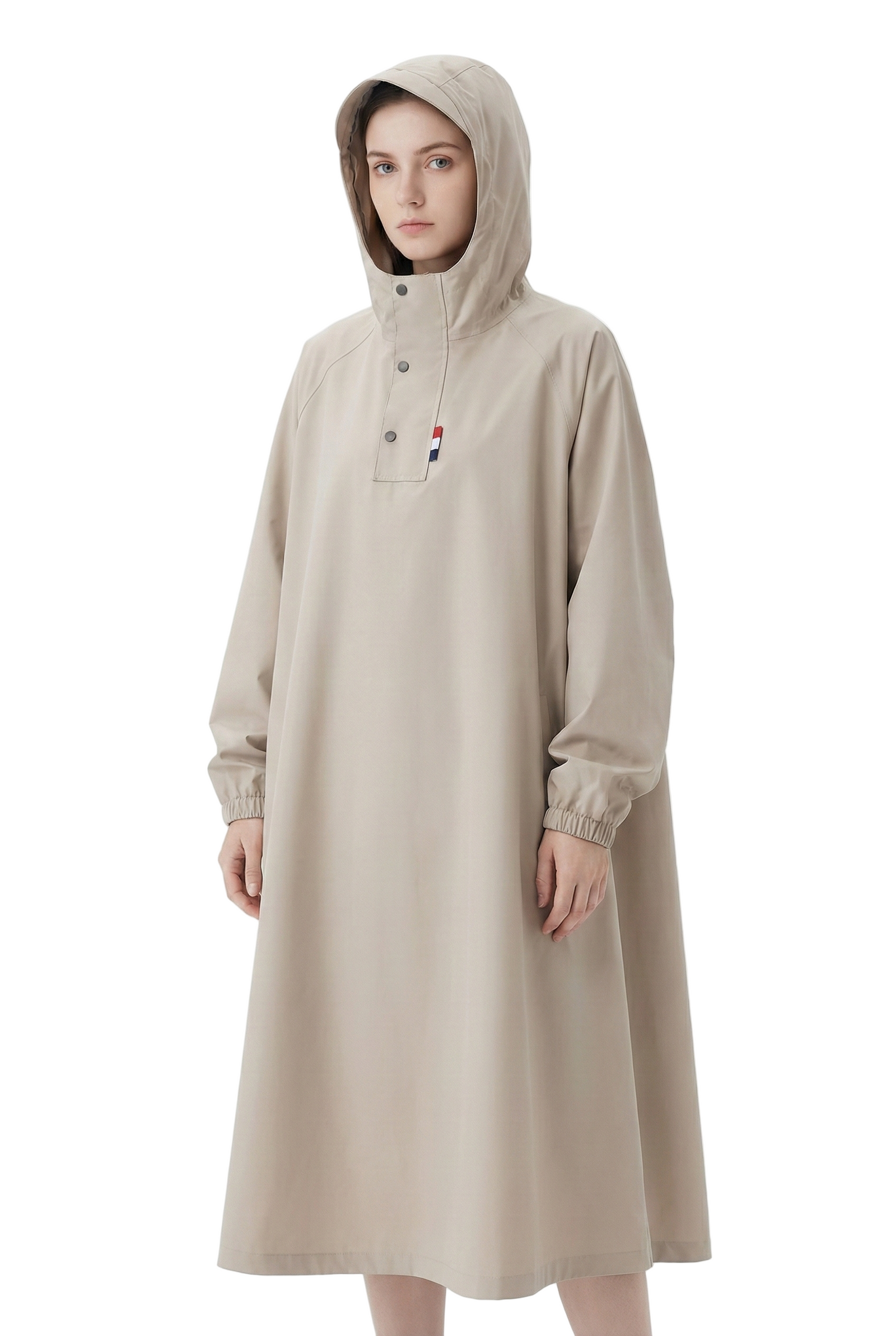 Imperméable Unisexe Long en Oxford avec Capuche