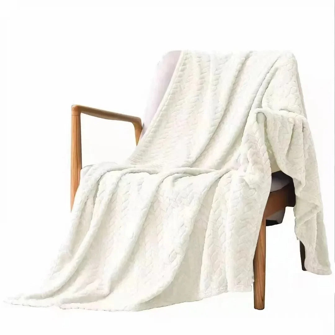 Couverture en laine velours corail