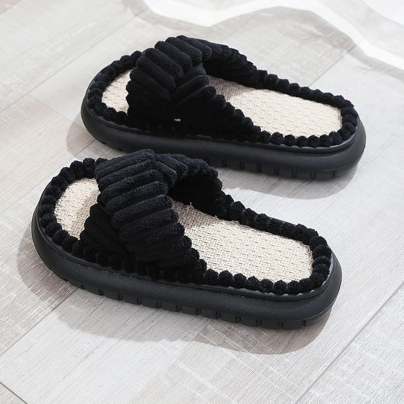 Chaussons de salle de bain antidérapants à bout ouvert