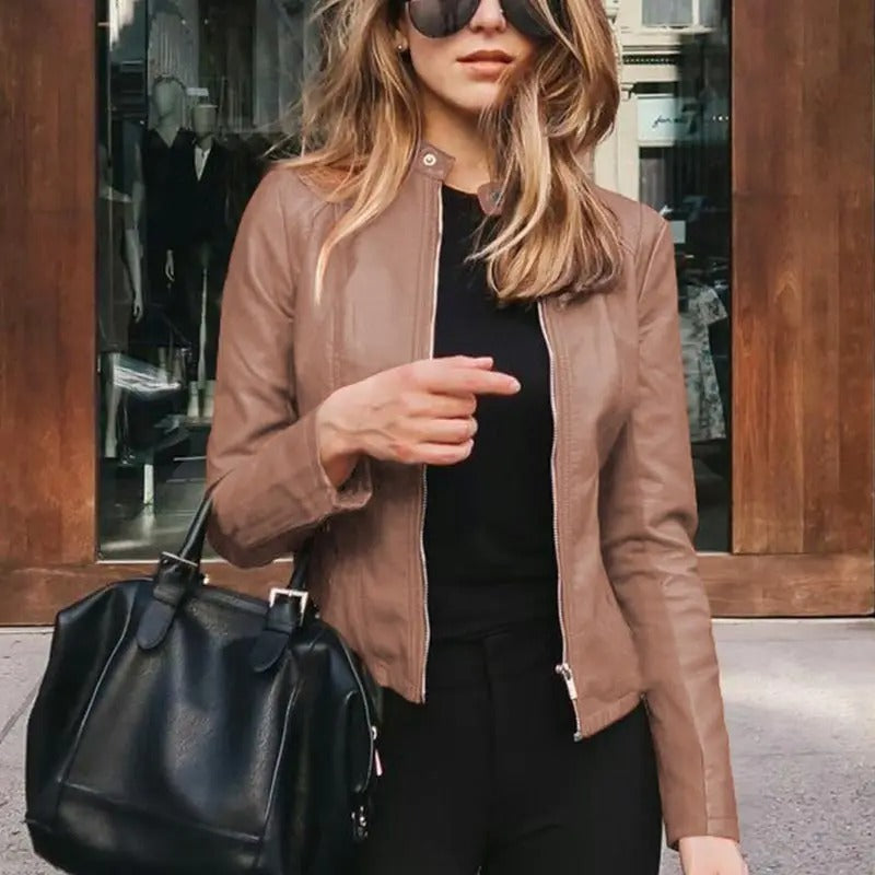 Veste en cuir pour femme
