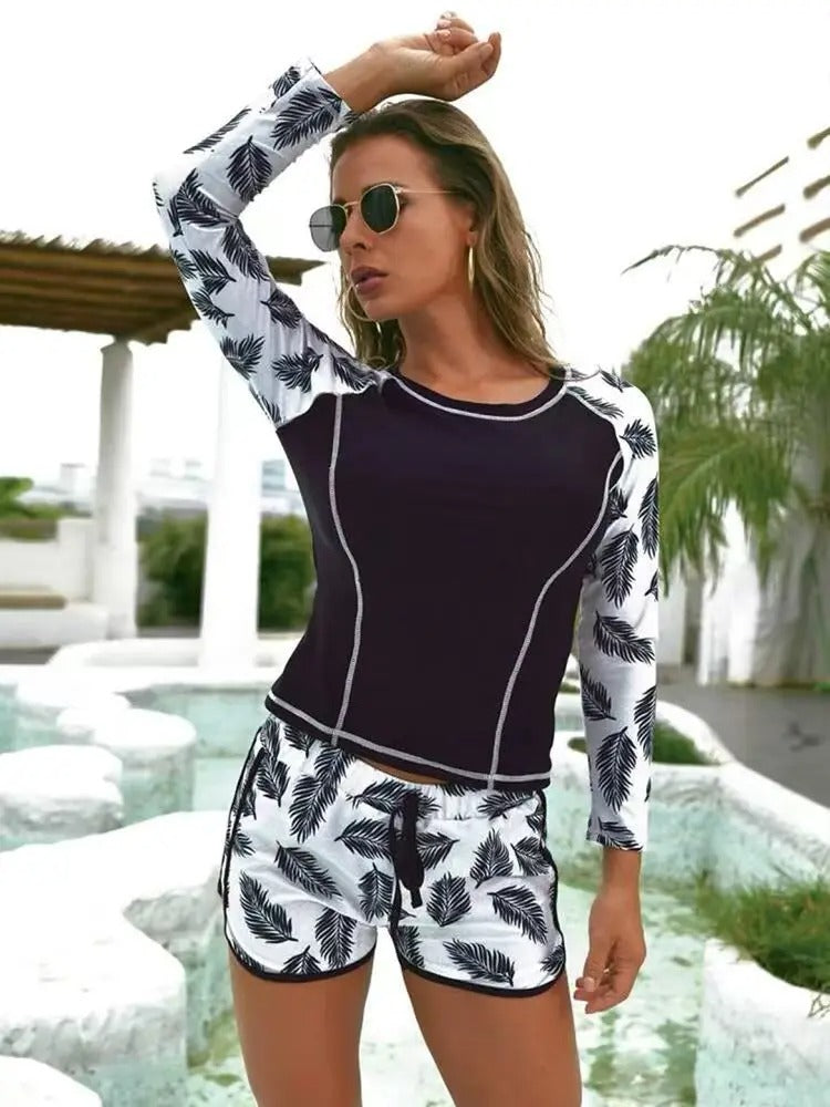 Ensemble de tankini pour femmes à imprimé tropical