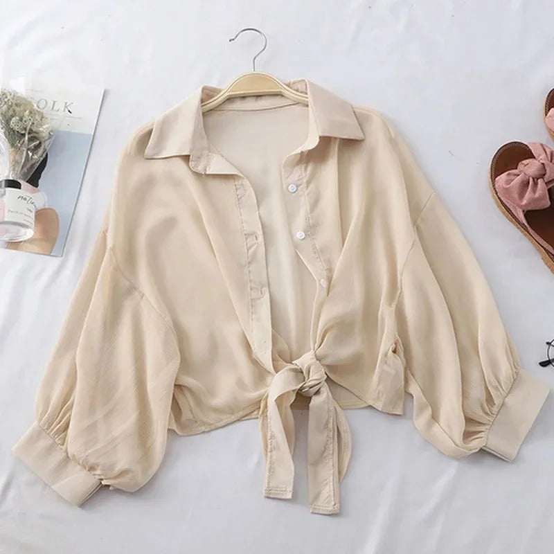Chemise décontractée en mousseline de soie