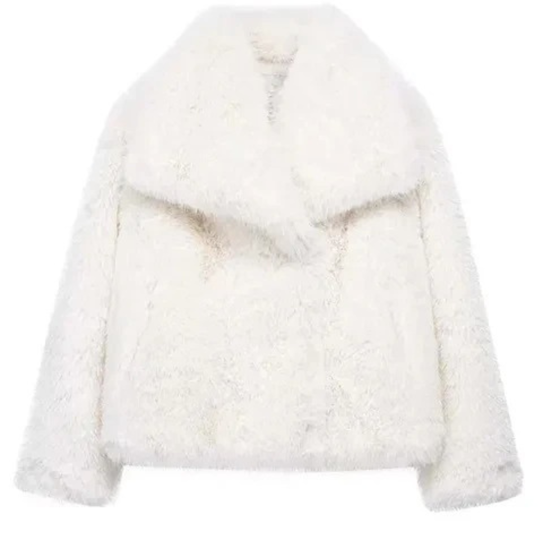 Manteau de fourrure chaud en peluche pour femme