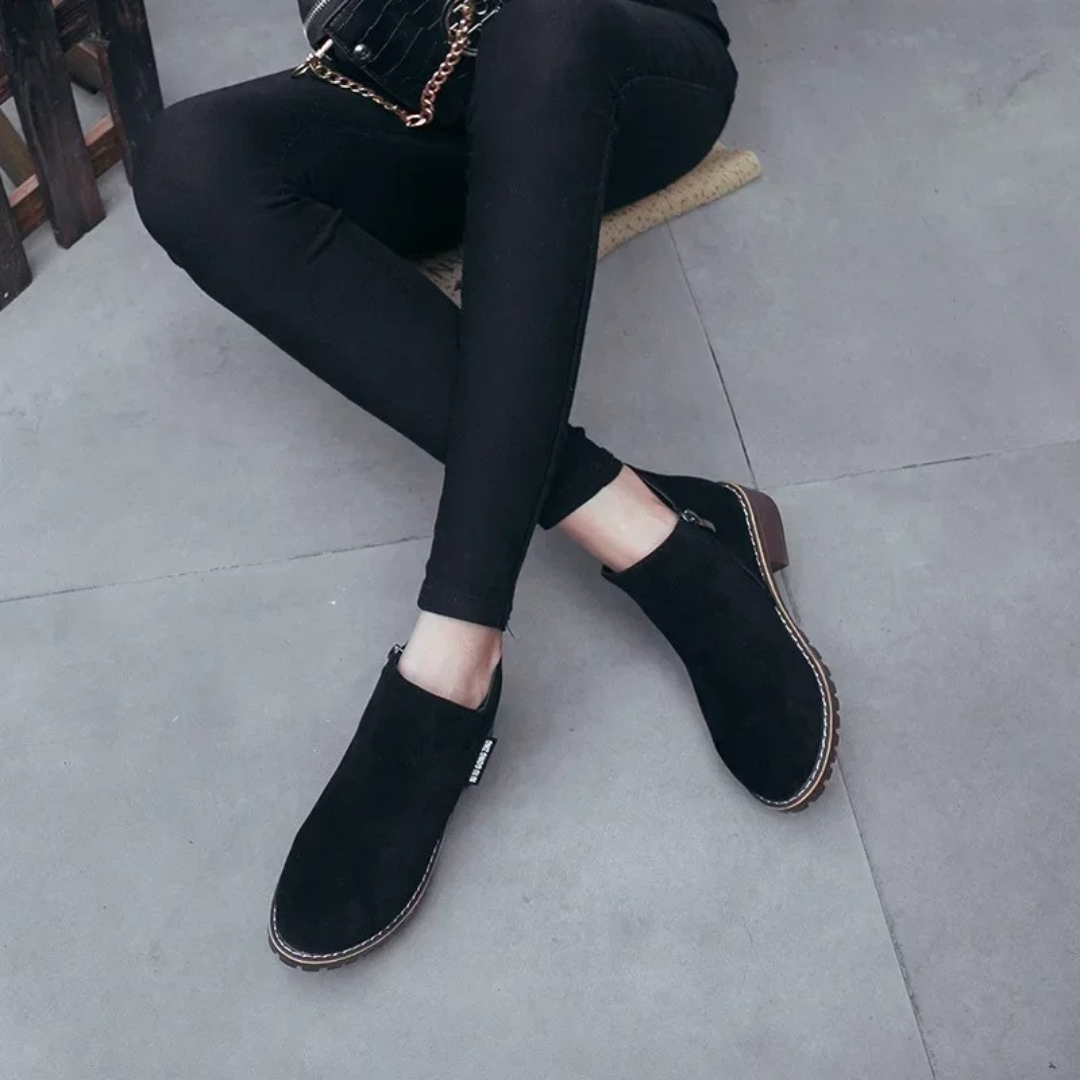 Bottines en daim et cuir pour femmes