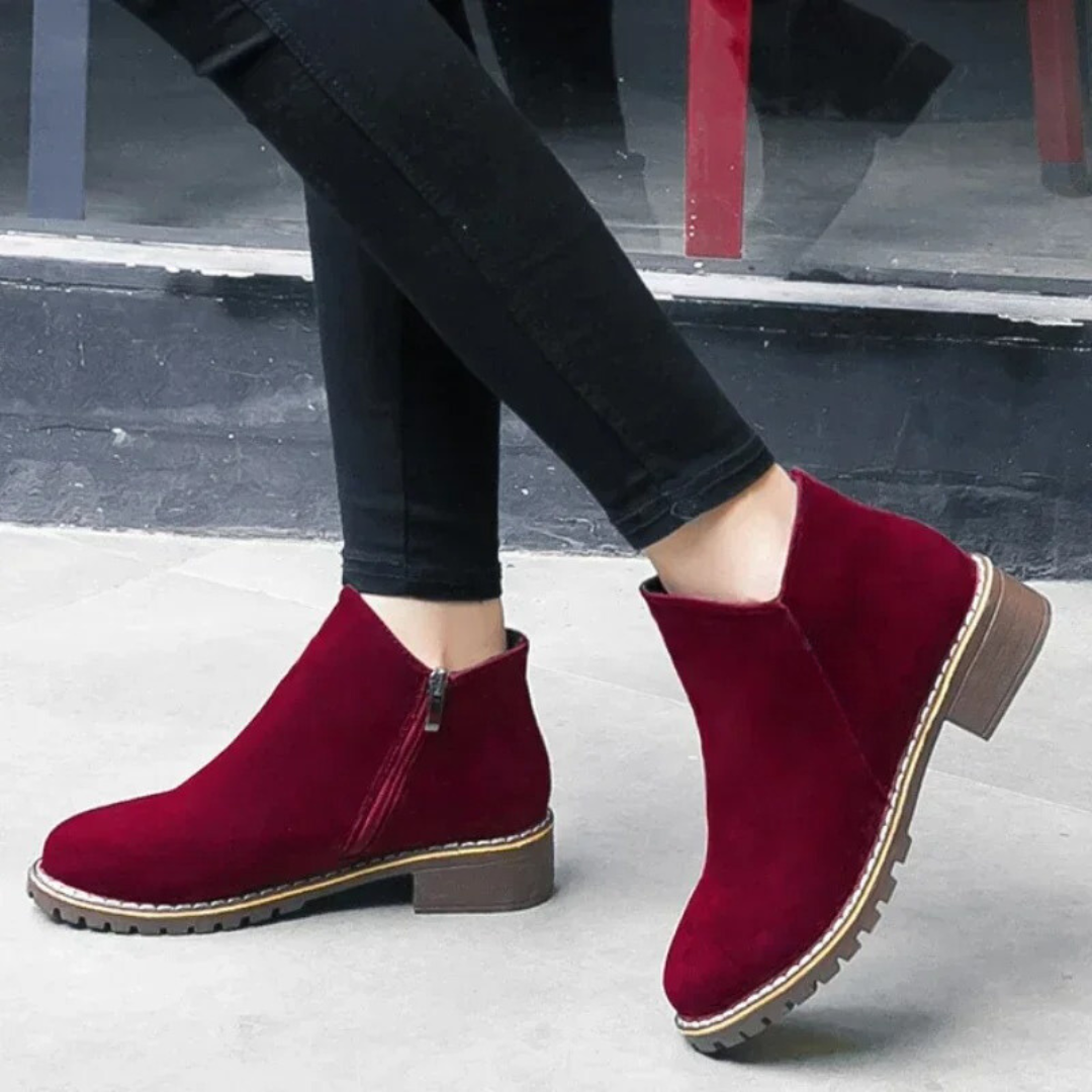 Bottines en daim et cuir pour femmes