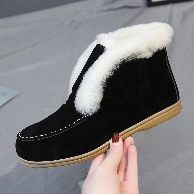 Bottines en daim et cuir