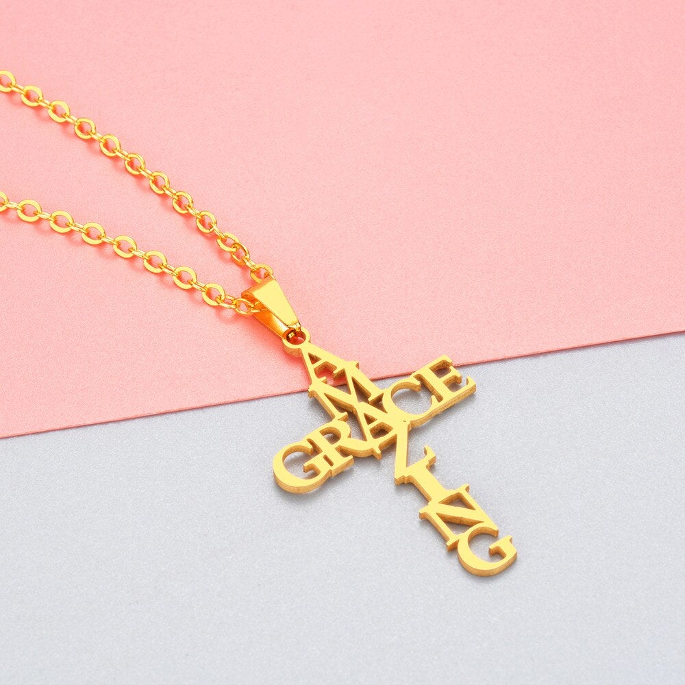 Collier Croix Amazing Grace