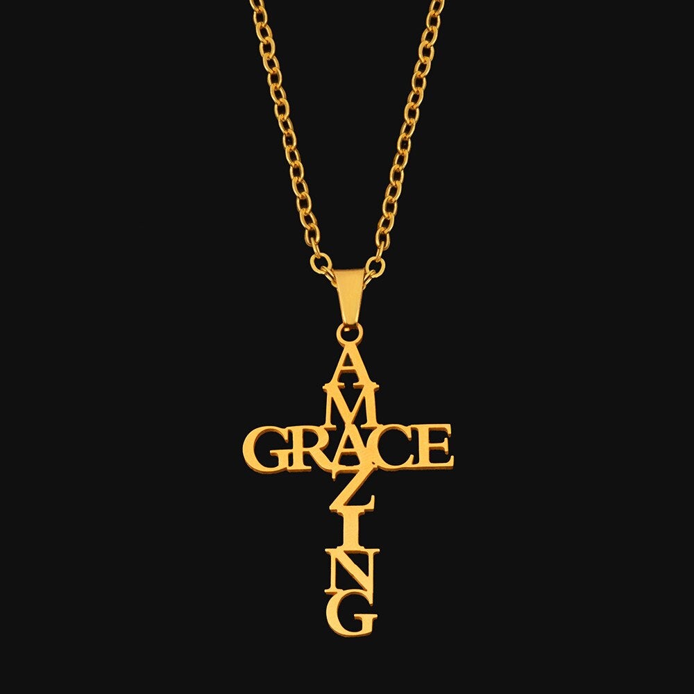 Collier Croix Amazing Grace