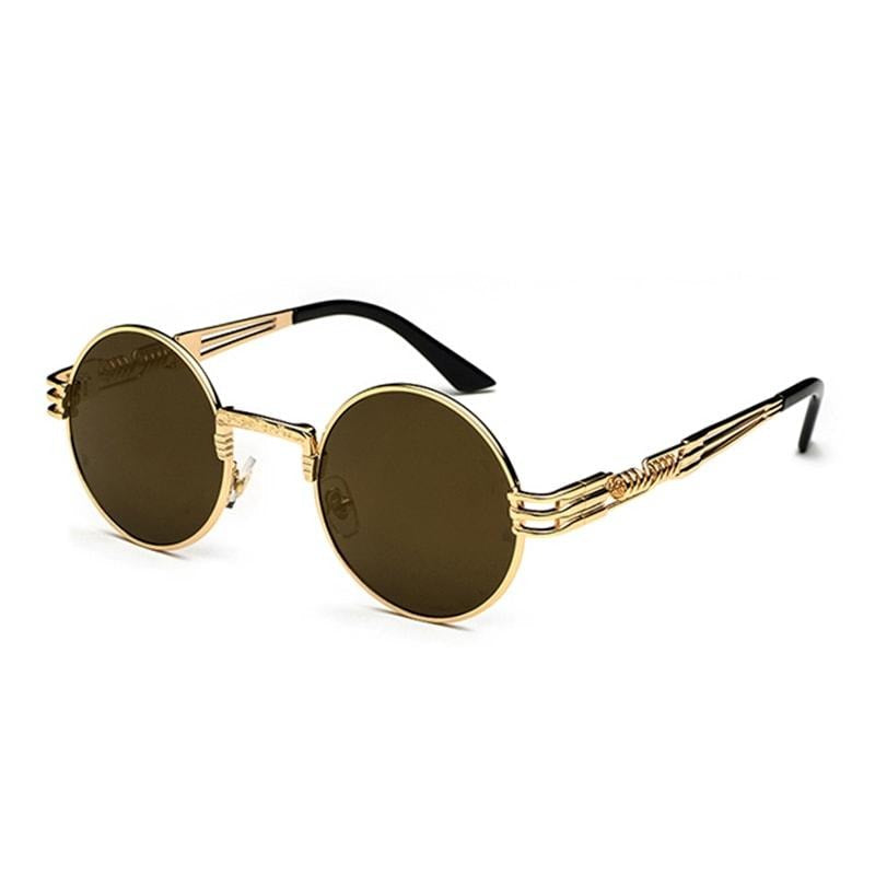 Lunettes de soleil Steampunk rondes en métal