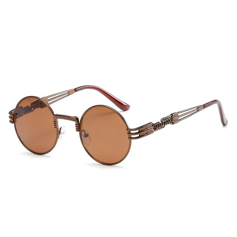 Lunettes de soleil Steampunk rondes en métal