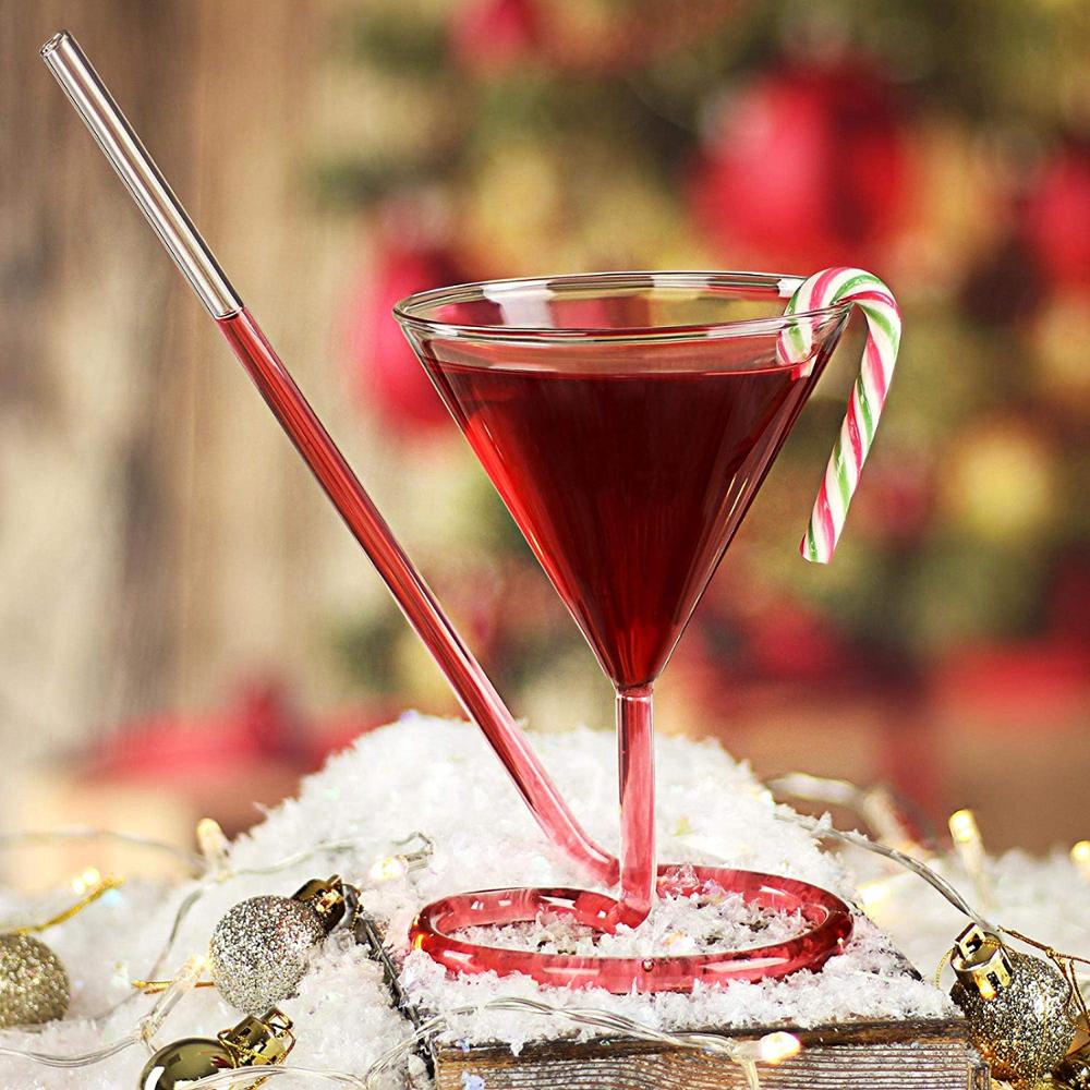 Verre à cocktail à paille en spirale