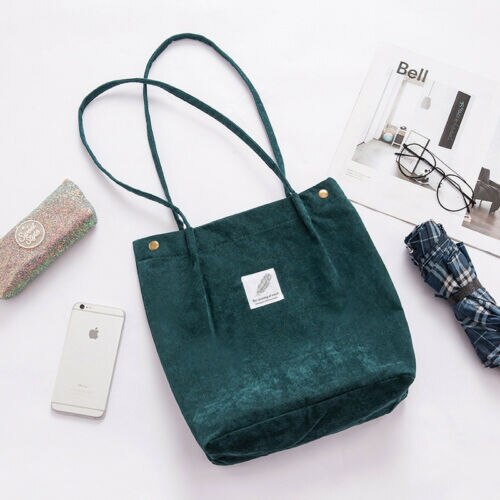 Sac fourre-tout en velours côtelé