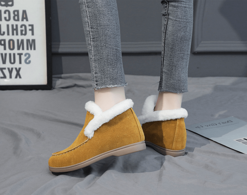 Bottines en daim et cuir