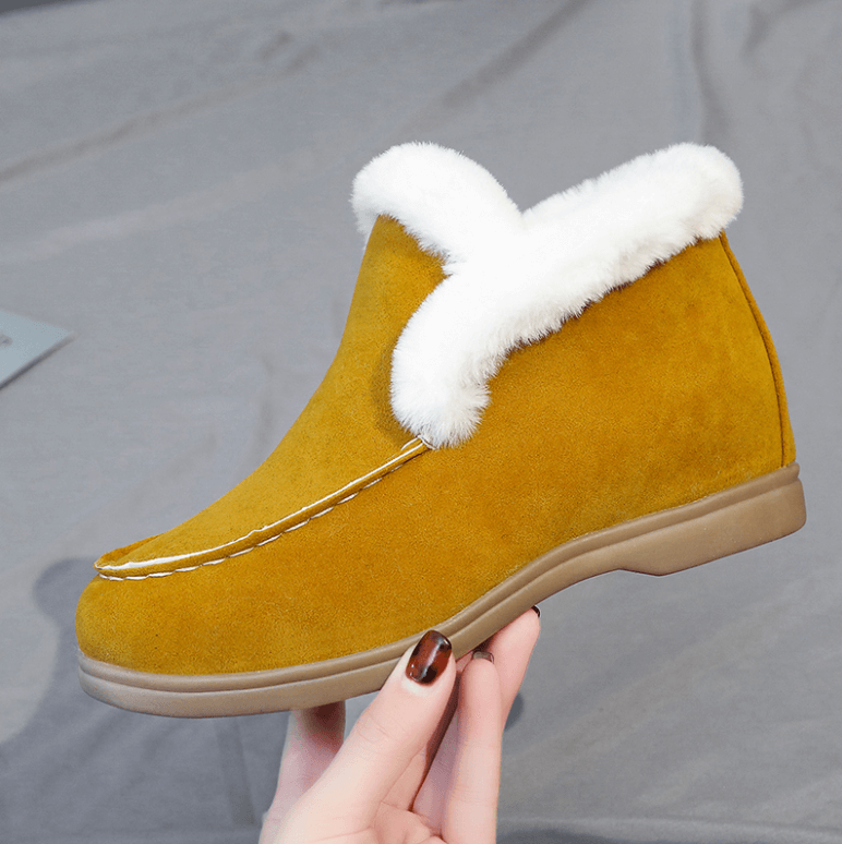 Bottines en daim et cuir